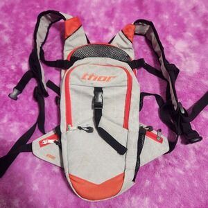 Thor Hydrant Hydration Pack Backpack Vest Orange Gray Motocross MTB